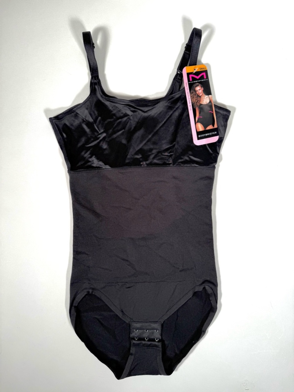 Maidenform Slim Waisters Ultra Bodybriefer Black One-Piece Bodysuit Size Small